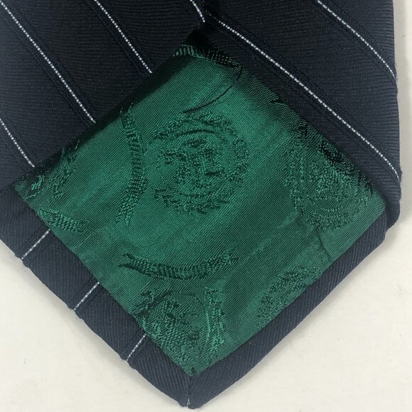 Vintage Tommy Hilfiger Neck Tie Dark Blue Textured Stripe 100% Silk Made in USA - Picture 3 of 6